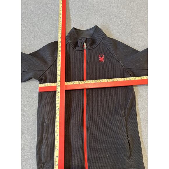 Spyder Kids Black Zip-up Jacket With Red Accents Size Large 14/16 - Picture 3 of 7